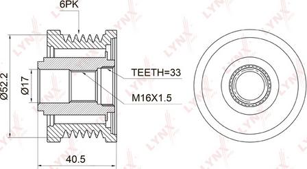 LYNXauto PA-1008 - Pulley, alternator, freewheel clutch autospares.lv