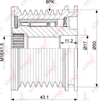 LYNXauto PA-1075 - Pulley, alternator, freewheel clutch autospares.lv