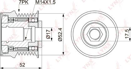 LYNXauto PA-1150 - Pulley, alternator, freewheel clutch autospares.lv