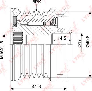 LYNXauto PA-1116 - Pulley, alternator, freewheel clutch autospares.lv