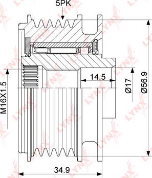 LYNXauto PA-1131 - Pulley, alternator, freewheel clutch autospares.lv