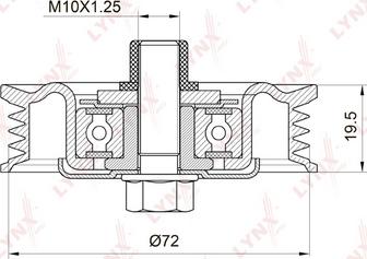 LYNXauto PB-5043 - Pulley, v-ribbed belt autospares.lv