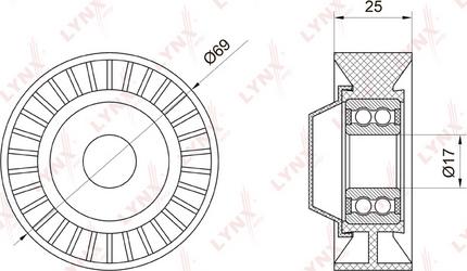 LYNXauto PB-5007 - Pulley, v-ribbed belt autospares.lv