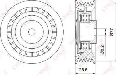 LYNXauto PB-5036 - Pulley, v-ribbed belt autospares.lv