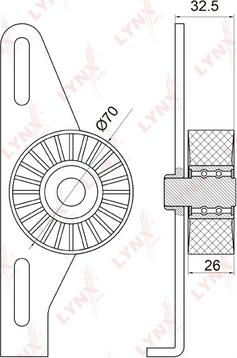 LYNXauto PB-5038 - Pulley, v-ribbed belt autospares.lv