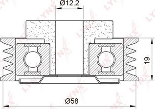 LYNXauto PB-5028 - Pulley, v-ribbed belt autospares.lv