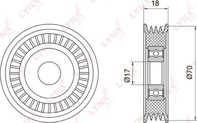 LYNXauto PB-5023 - Pulley, v-ribbed belt autospares.lv