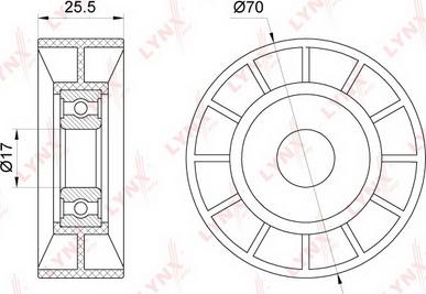 LYNXauto PB-5342 - Pulley, v-ribbed belt autospares.lv