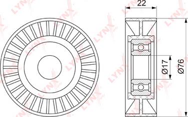 LYNXauto PB-5347 - Pulley, v-ribbed belt autospares.lv