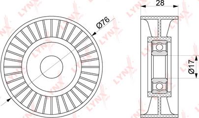 LYNXauto PB-5313 - Pulley, v-ribbed belt autospares.lv