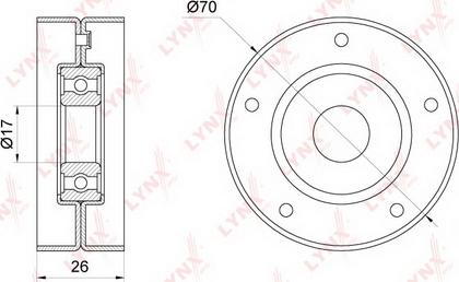 LYNXauto PB-5336 - Pulley, v-ribbed belt autospares.lv