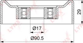 LYNXauto PB-5370 - Pulley, v-ribbed belt autospares.lv