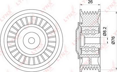 LYNXauto PB-5284 - Pulley, v-ribbed belt autospares.lv