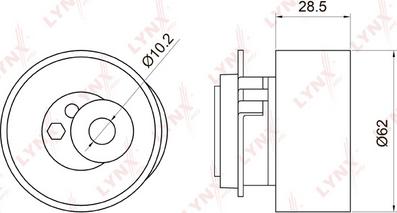 LYNXauto PB-1046 - Tensioner Pulley, timing belt autospares.lv