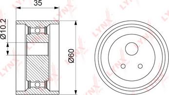 LYNXauto PB-1041 - Tensioner Pulley, timing belt autospares.lv