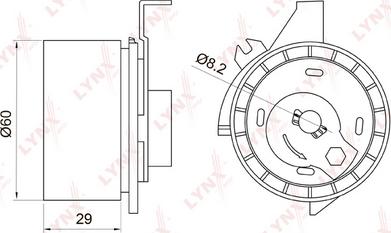 LYNXauto PB-1047 - Tensioner Pulley, timing belt autospares.lv