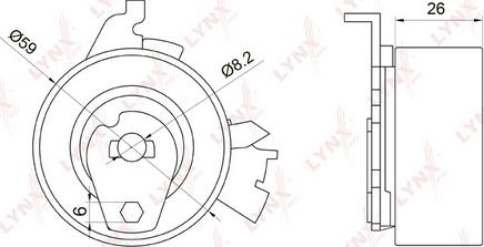 LYNXauto PB-1051 - Tensioner Pulley, timing belt autospares.lv