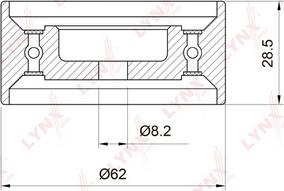 LYNXauto PB-1060 - Tensioner Pulley, timing belt autospares.lv