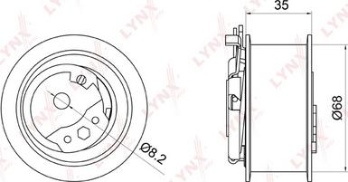 LYNXauto PB-1001 - Tensioner Pulley, timing belt autospares.lv