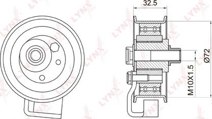 LYNXauto PB-1007 - Tensioner Pulley, timing belt autospares.lv