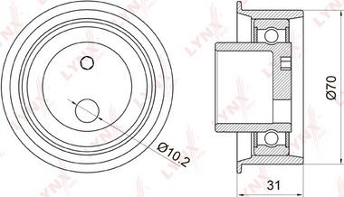 LYNXauto PB-1024 - Tensioner Pulley, timing belt autospares.lv