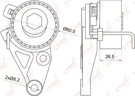 LYNXauto PB-1075 - Tensioner Pulley, timing belt autospares.lv