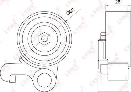 LYNXauto PB-1073 - Tensioner Pulley, timing belt autospares.lv