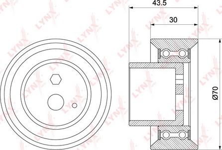 LYNXauto PB-1102 - Tensioner Pulley, timing belt autospares.lv