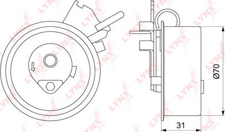 LYNXauto PB-1187 - Tensioner Pulley, timing belt autospares.lv