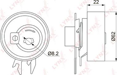 LYNXauto PB-1136 - Tensioner Pulley, timing belt autospares.lv