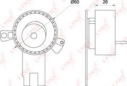 LYNXauto PB-1244 - Tensioner Pulley, timing belt autospares.lv