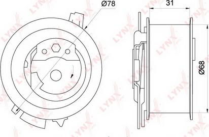 LYNXauto PB-1246 - Tensioner Pulley, timing belt autospares.lv