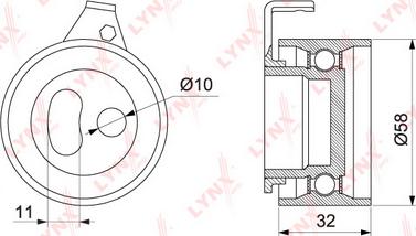 LYNXauto PB-1217 - Tensioner Pulley, timing belt autospares.lv