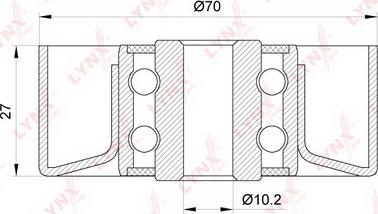 LYNXauto PB-7096 - Pulley, v-ribbed belt autospares.lv