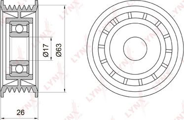 LYNXauto PB-7001 - Pulley, v-ribbed belt autospares.lv