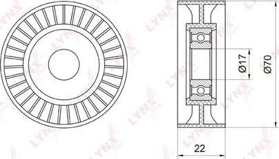 LYNXauto PB-7015 - Pulley, v-ribbed belt autospares.lv