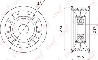 LYNXauto PB-7013 - Pulley, v-ribbed belt autospares.lv