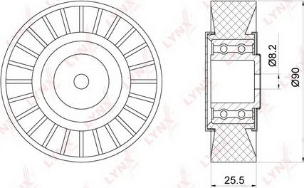 LYNXauto PB-7036 - Pulley, v-ribbed belt autospares.lv