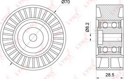 LYNXauto PB-7153 - Pulley, v-ribbed belt autospares.lv