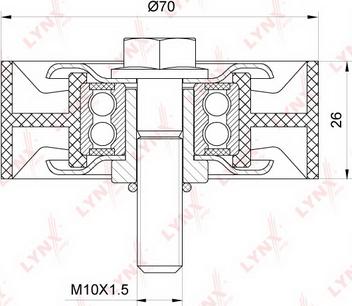 LYNXauto PB-7157 - Pulley, v-ribbed belt autospares.lv