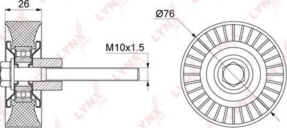 LYNXauto PB-7125 - Pulley, v-ribbed belt autospares.lv