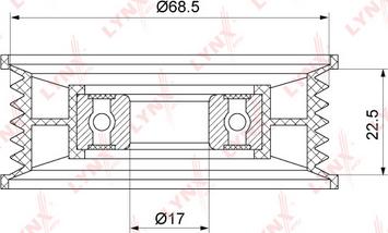 LYNXauto PB-7219 - Pulley, v-ribbed belt autospares.lv