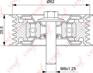 LYNXauto PB-7211 - Pulley, v-ribbed belt autospares.lv