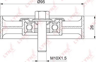 LYNXauto PB-7217 - Pulley, v-ribbed belt autospares.lv