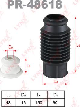 LYNXauto PR-48618 - Dust Cover Kit, shock absorber autospares.lv