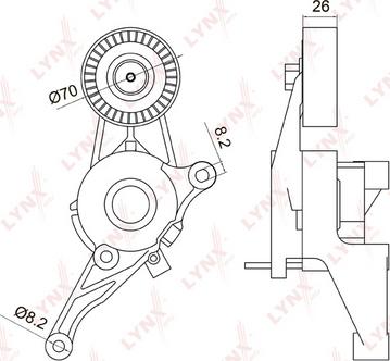 LYNXauto PT-3041 - Belt Tensioner, v-ribbed belt autospares.lv