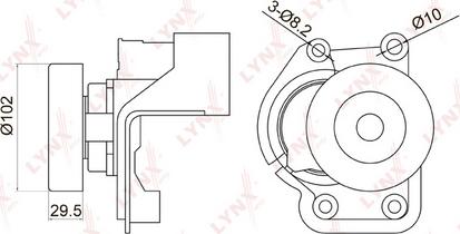 LYNXauto PT-3047 - Belt Tensioner, v-ribbed belt autospares.lv