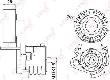 LYNXauto PT-3009 - Belt Tensioner, v-ribbed belt autospares.lv