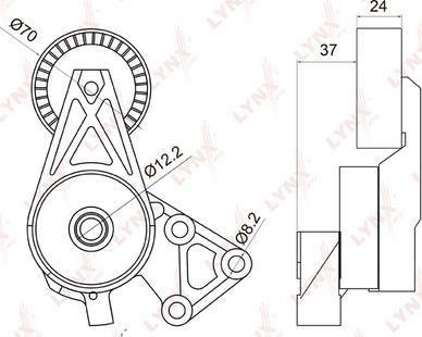 LYNXauto PT-3004 - Belt Tensioner, v-ribbed belt autospares.lv