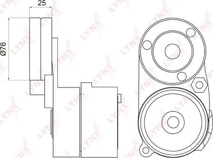 LYNXauto PT-3005 - Belt Tensioner, v-ribbed belt autospares.lv